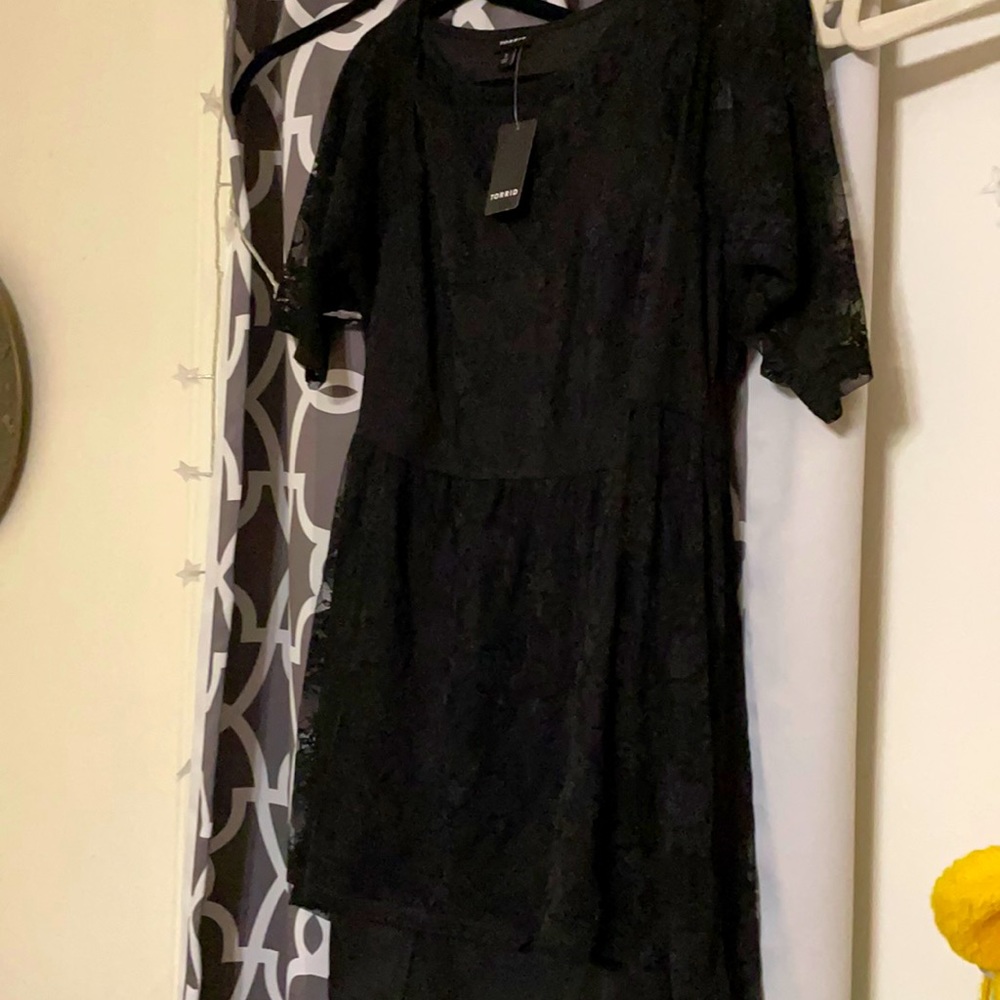 Torrid black lace shirt